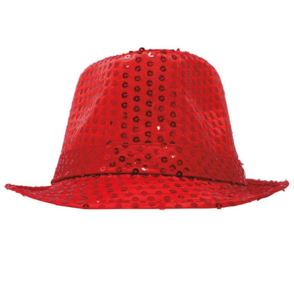 Chapeau de Gangster à Paillettes Rouges Éco