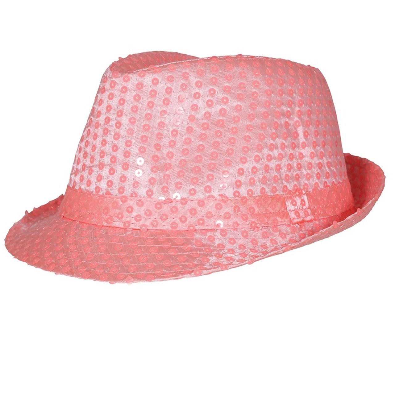 Chapeau de Gangster à Paillettes Roses Éco