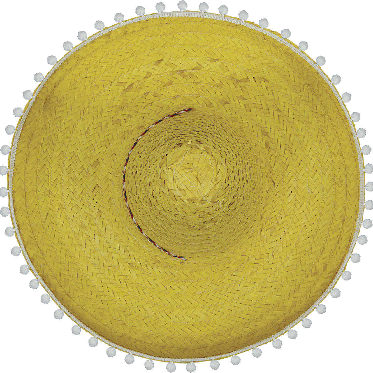 Chapeau Mexicain Jaune à Pompons