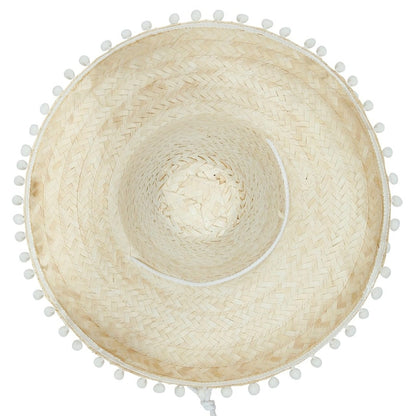 Chapeau Mexicain Noir à Pompons