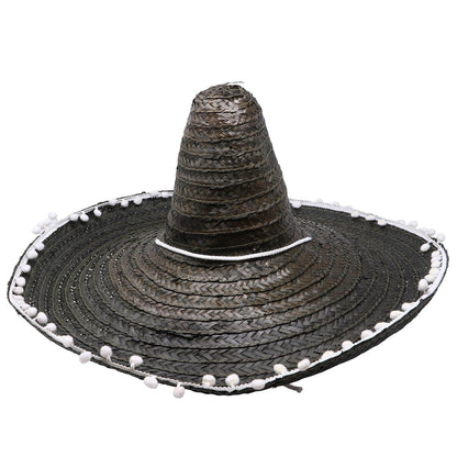 Grand Chapeau de Paille Mexicain Noir