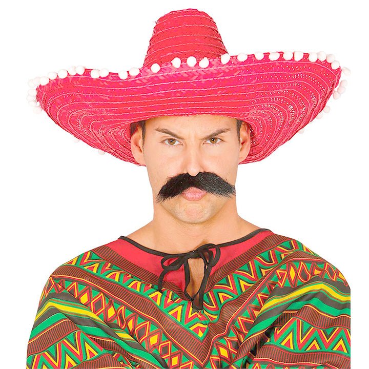 Sombrero Mexicain de Paille Rouge