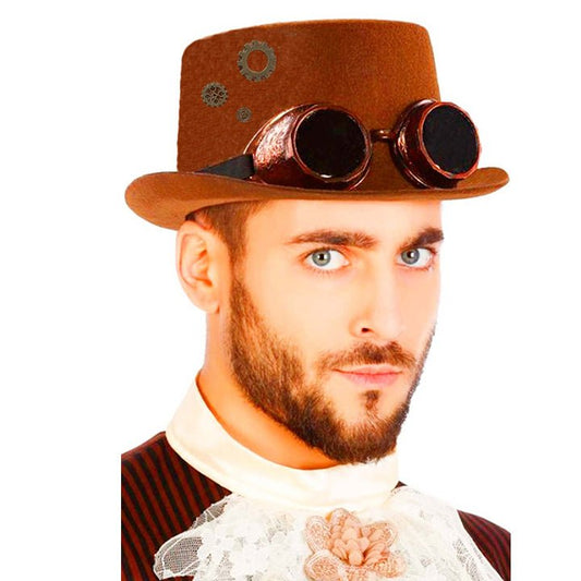 Chapeau Haut de Forme de Steampunk Marron