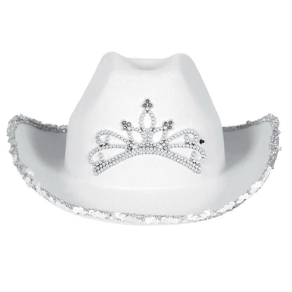 Chapeau de cow-girl couronne blanche