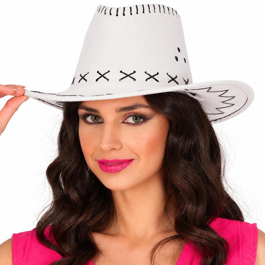 Chapeau de cow-boy blanc