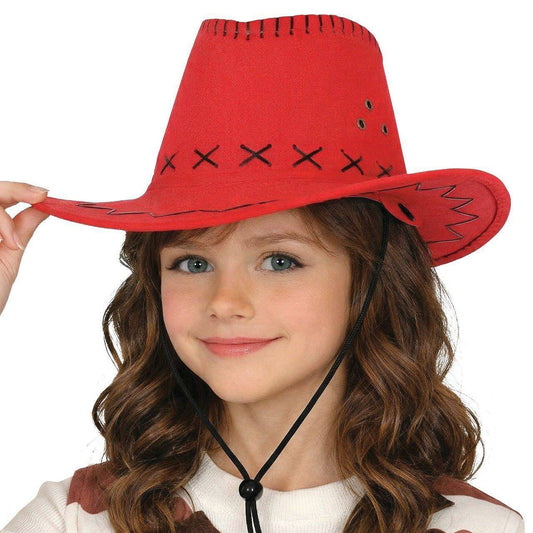 Chapeau de cow-boy rouge pour enfant