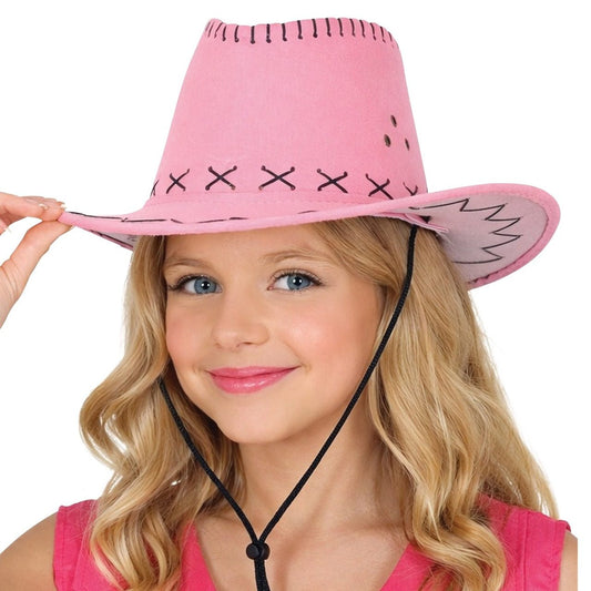 Chapeau de cow-boy rose pour enfant