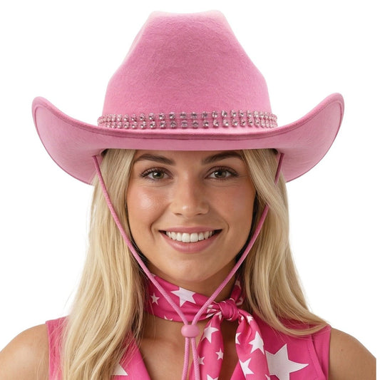 Chapeau Cow-Boy Rose Strass