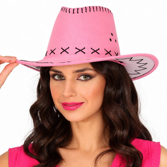 Chapeau de cow-boy rose
