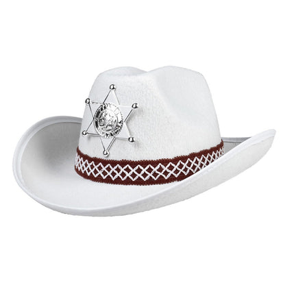 Chapeau de Cowboy Shérif Blanc pour enfants