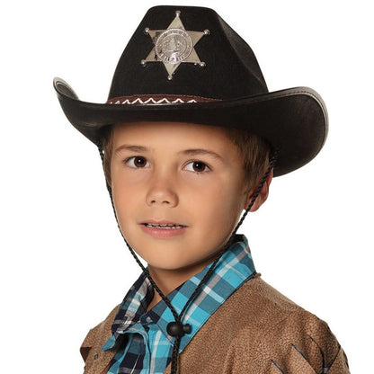 Chapeau de Cowboy Shérif Noir pour enfants