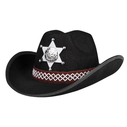 Chapeau de Cowboy Shérif Noir pour enfants