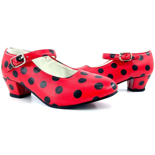 Chaussures flamenco rouges et noires pour enfants