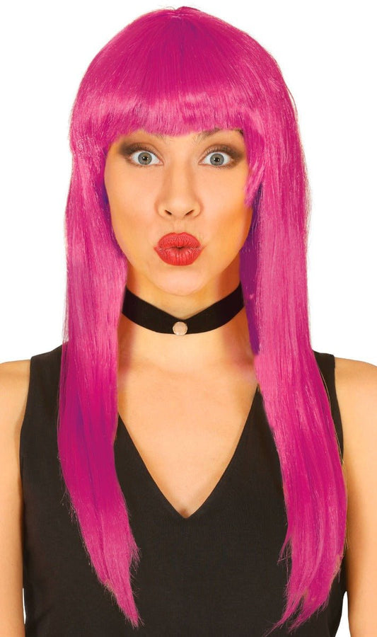 Perruque Fuchsia Cheveux Longue Eco