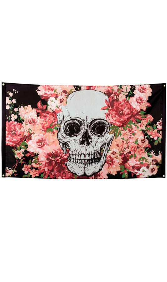 Drapeau de Dia de Los Muertos Fleurs