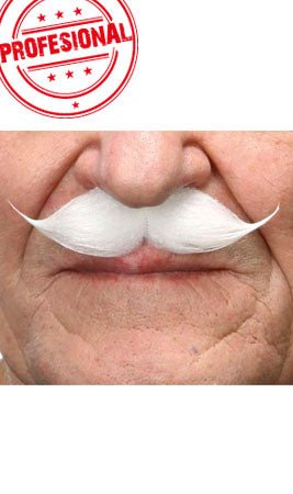 Moustache Blanche Professionnelle 003-MD