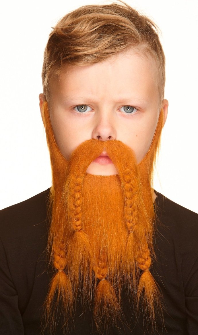 Moustache et Barbe Rousse Professionnelle pour enfant