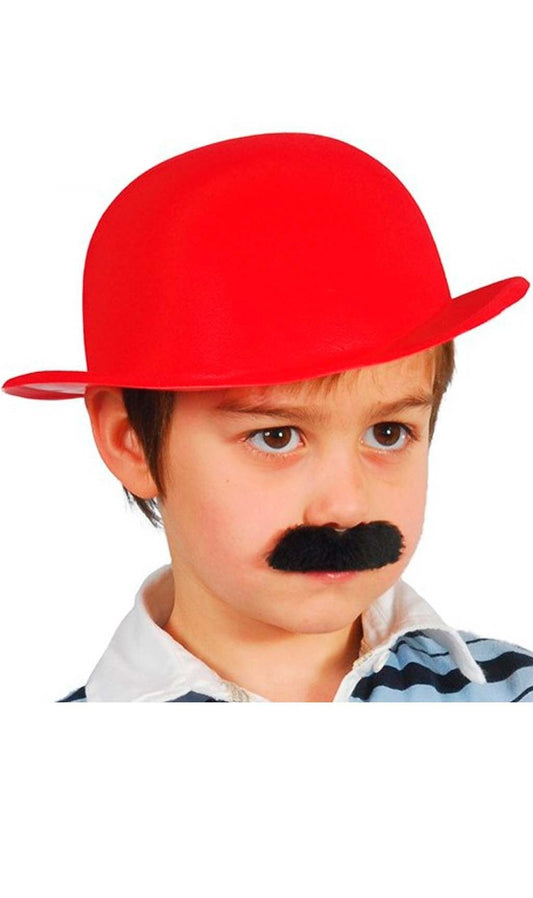 Chapeau Melon Floqué Rouge enfant