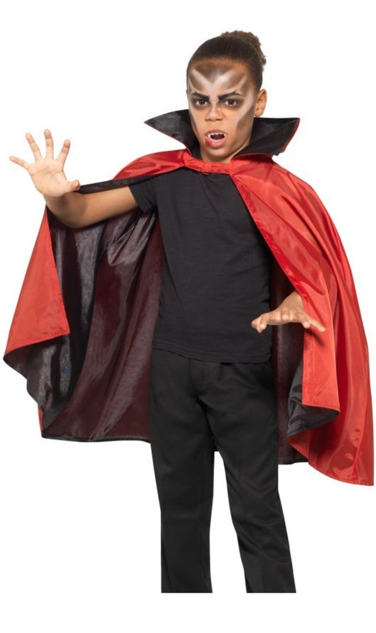 Cape Rouge et Noire Réversible pour enfant