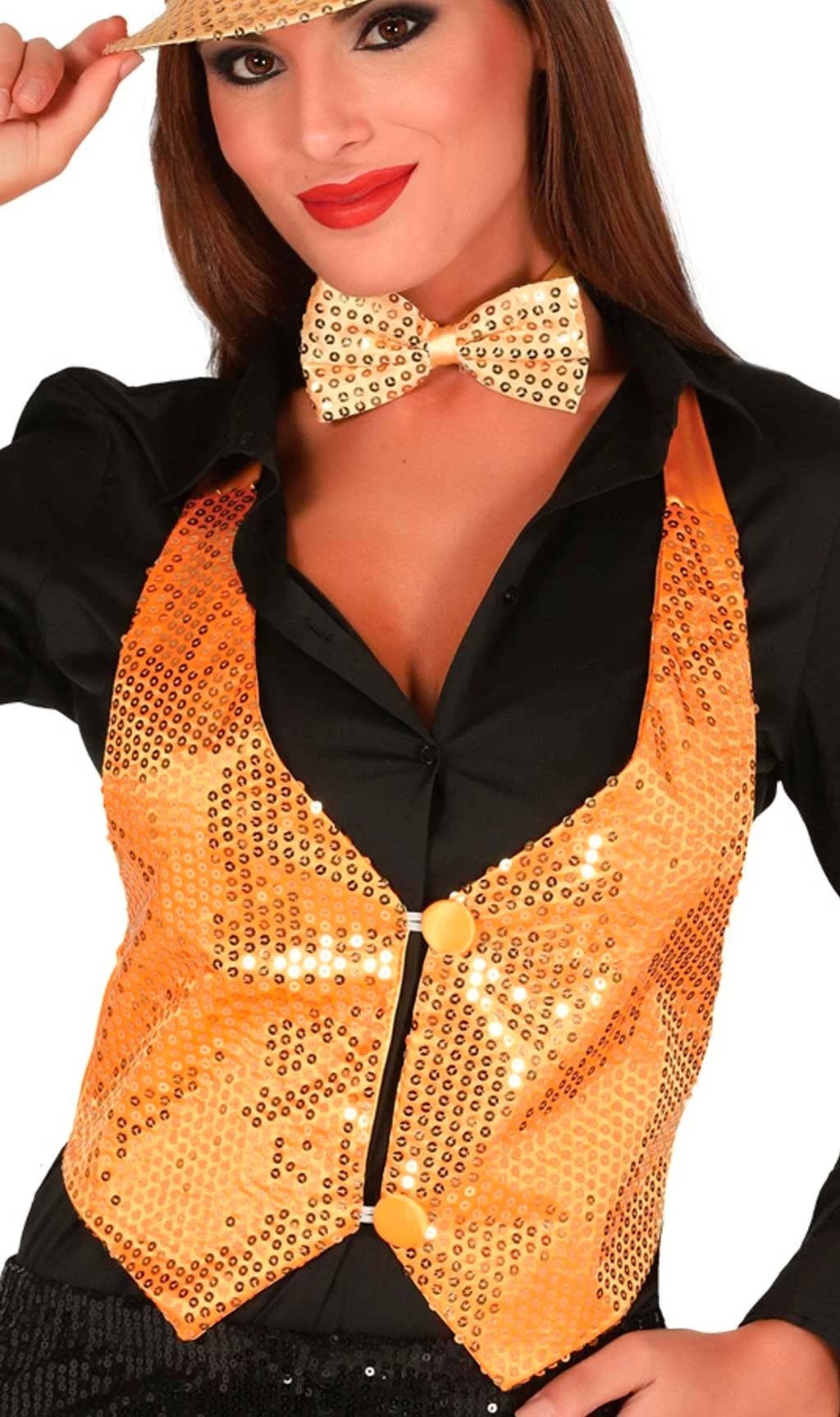 Gilet Paillettes Doré femme