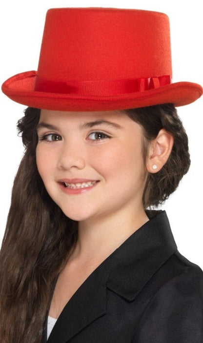 Chapeau Haut de Forme Luxe Rouge pour enfant