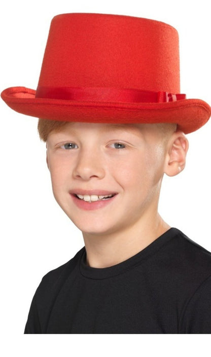 Chapeau Haut de Forme Luxe Rouge pour enfant