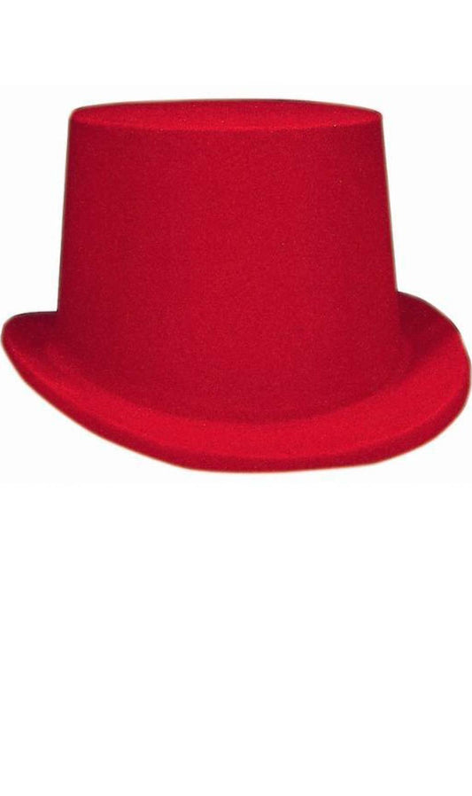 Chapeau Haut de Forme Floqué Rouge