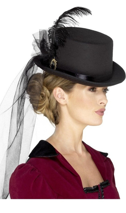 Chapeau Haut de Forme Noir Victorien