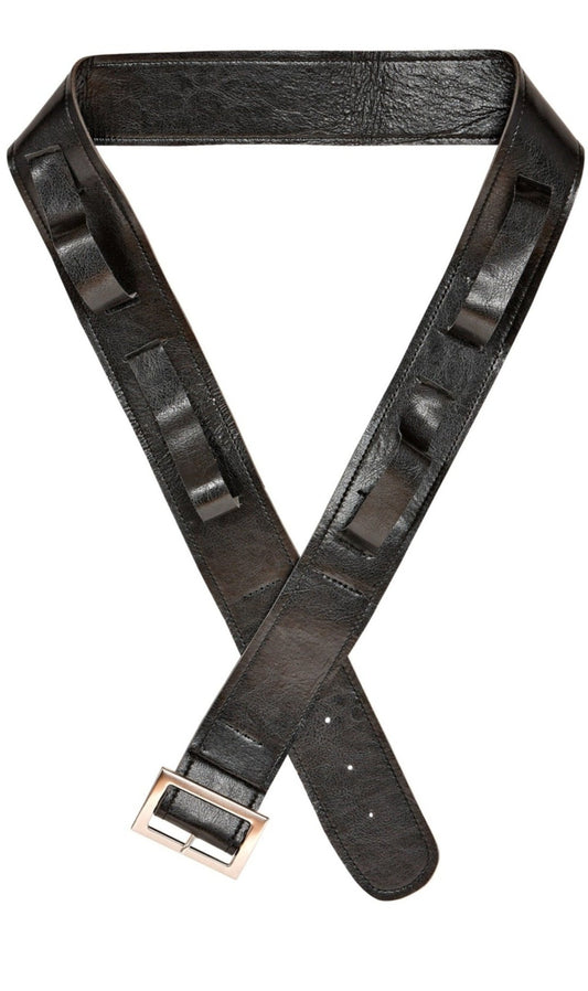 Ceinture Noire avec 4 Supports