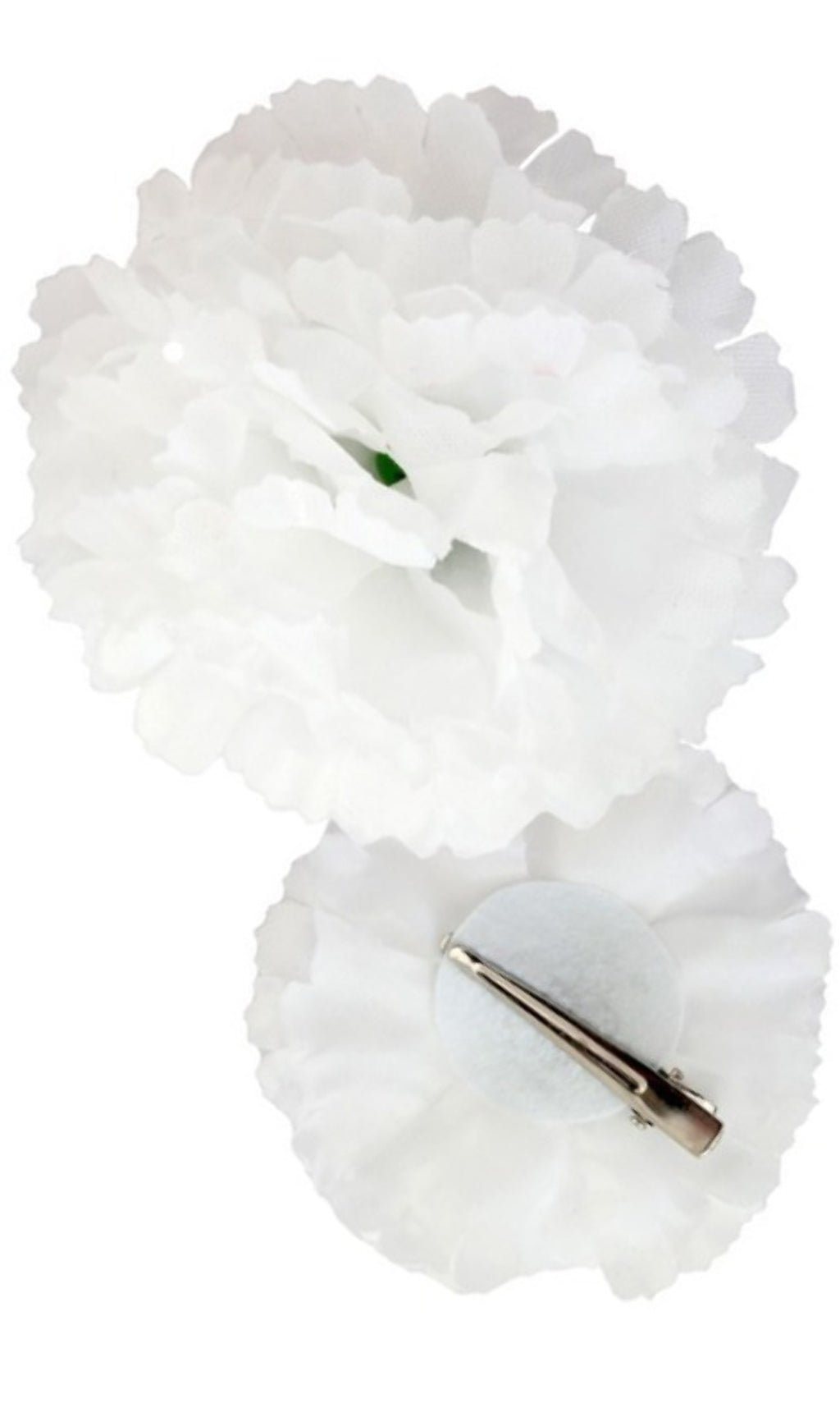 Pince à cheveux fleur oeillet blanc