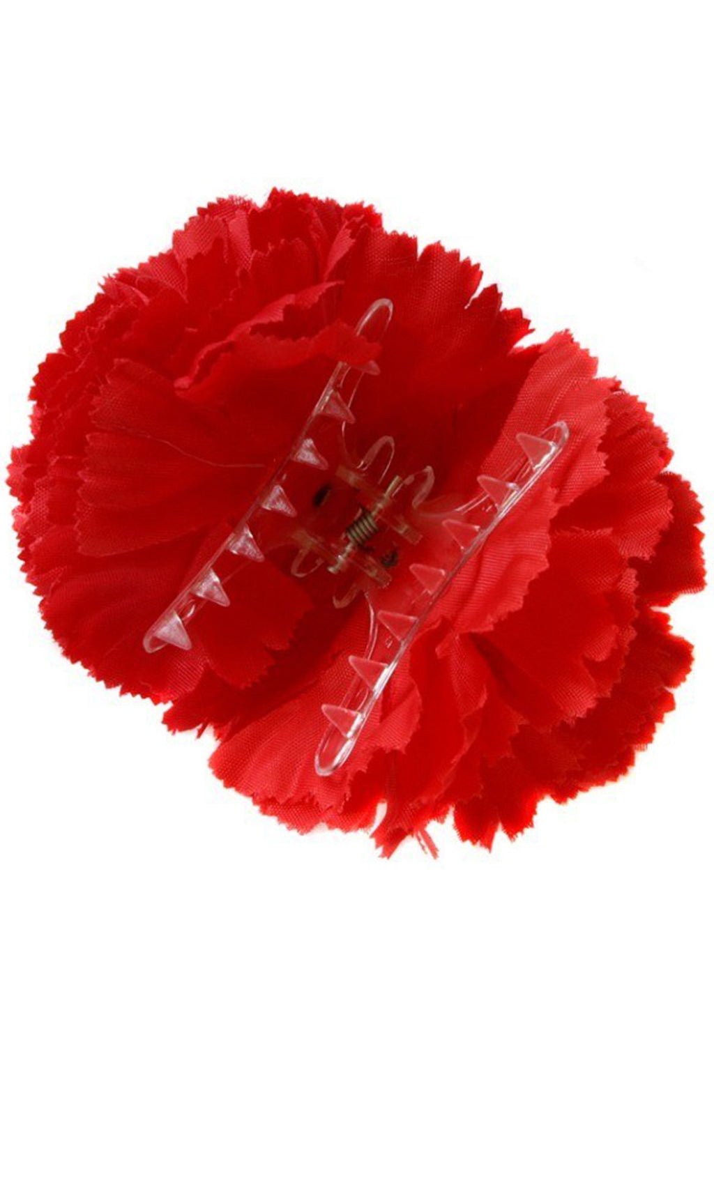 Fleur oeillet rouge avec pince à cheveux