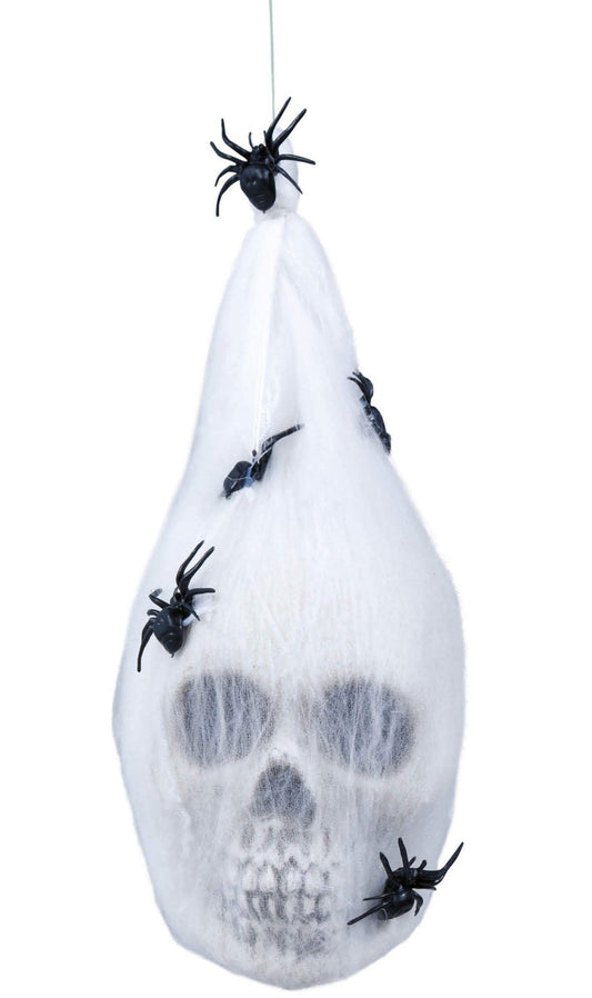 Pendentif tête de mort en toile d'araignée
