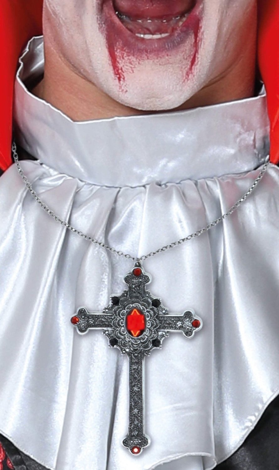 Collier Croix avec Rubis