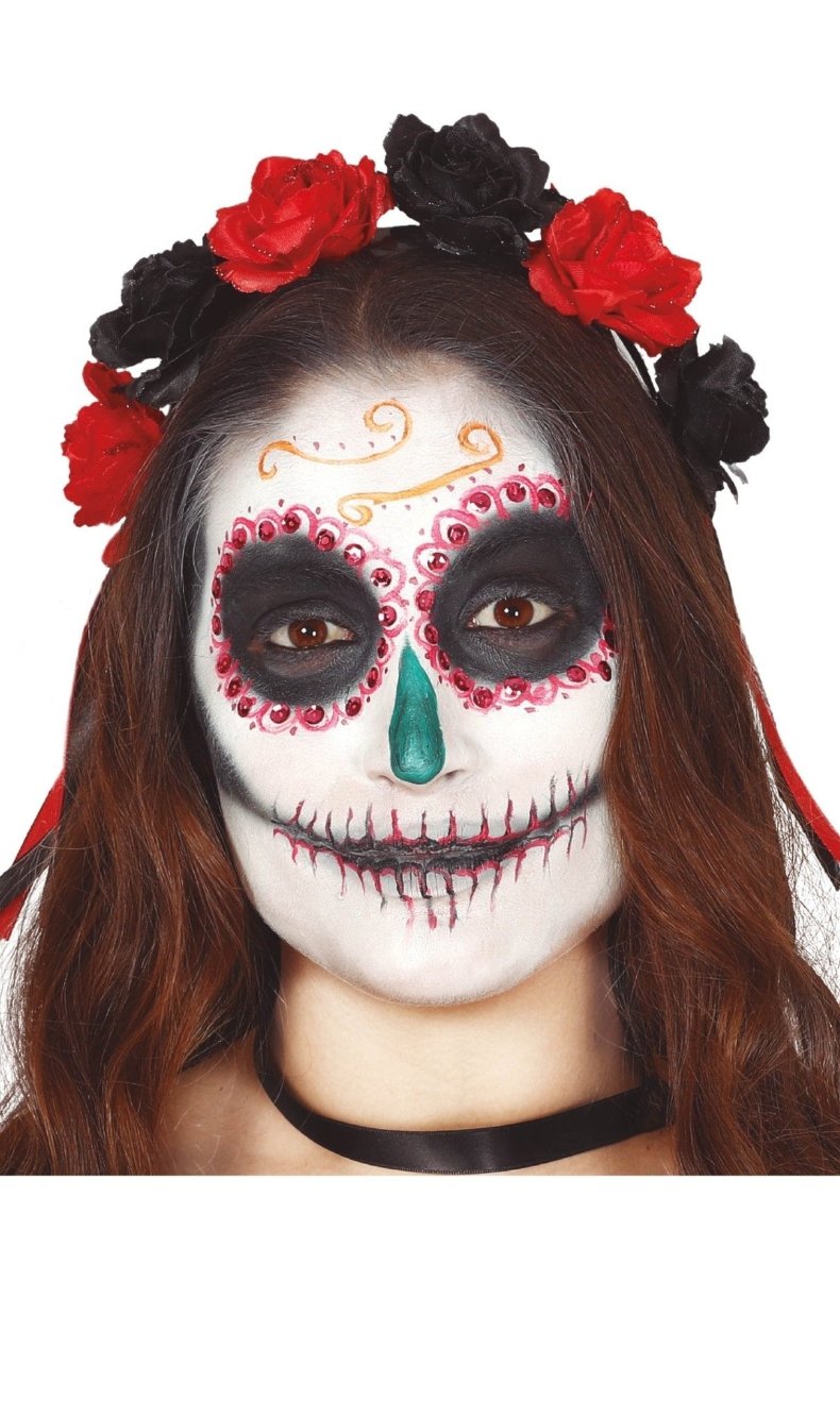 Serre-tête Catrina à Fleurs Rouges et Noires