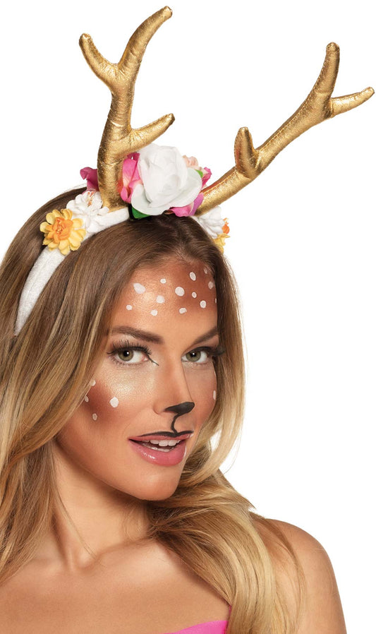 Serre-tête Renne avec Fleurs