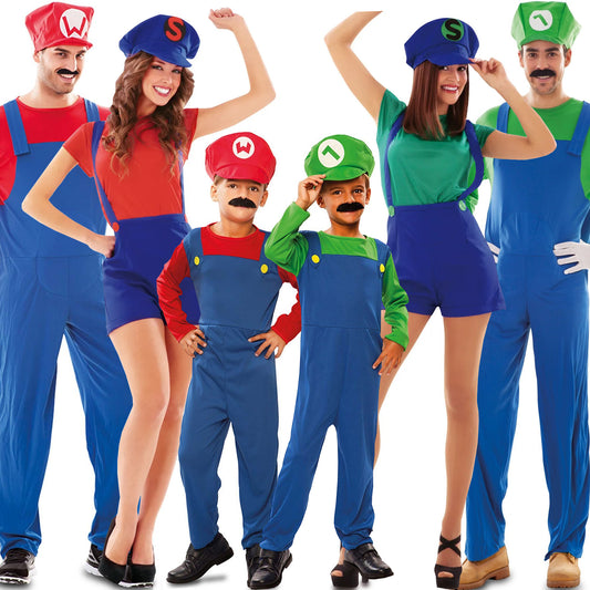 Disfraces en grupo de Mario y Luigi Bros