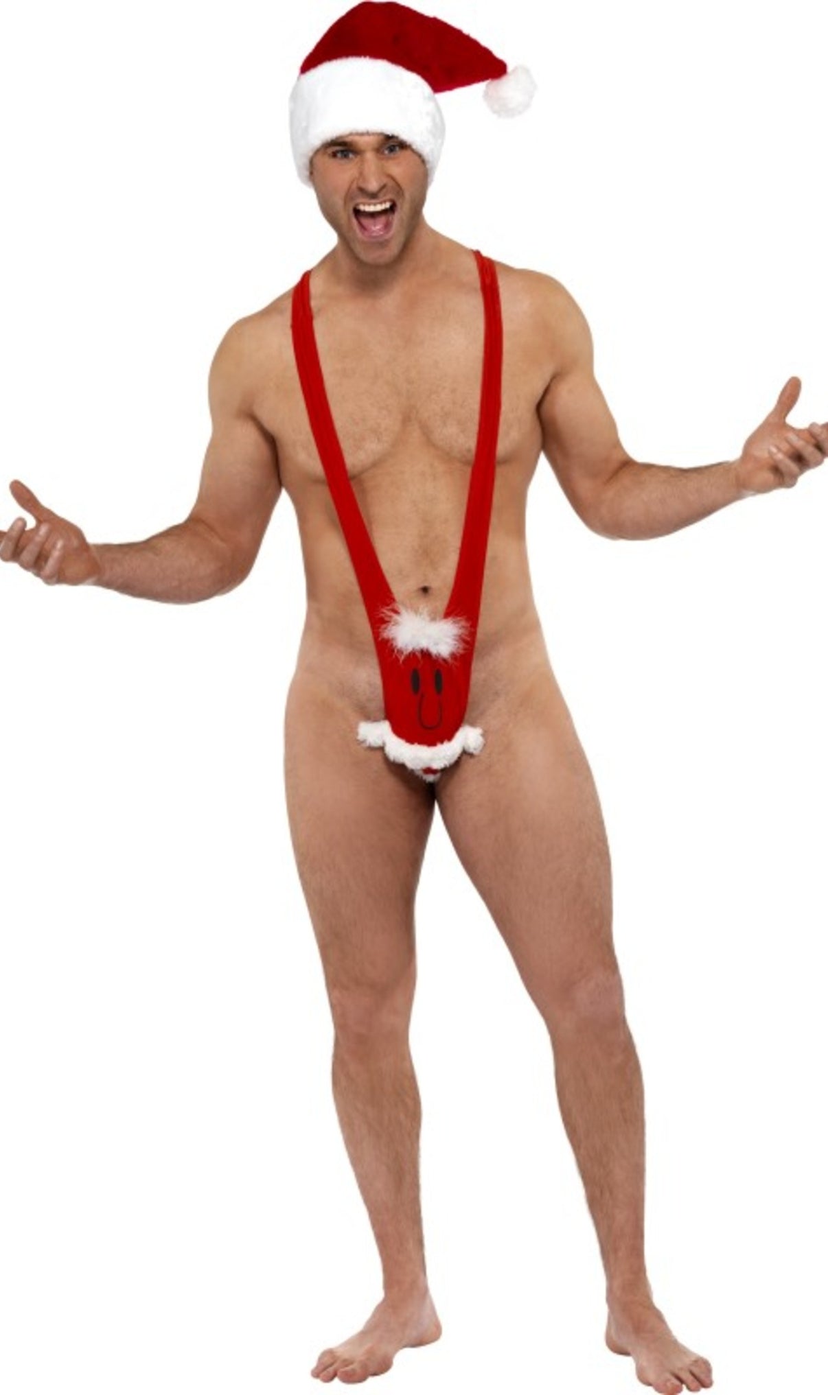 Disfraz de Borat Mankini Papá Noel para hombre I Don Disfraz