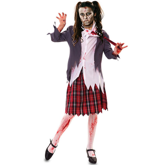 Disfraz de Colegiala Zombie con Corbata para mujer | Don Disfraz