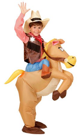 Disfraz de Vaquero con Caballo Hinchable infantil I Don Disfraz