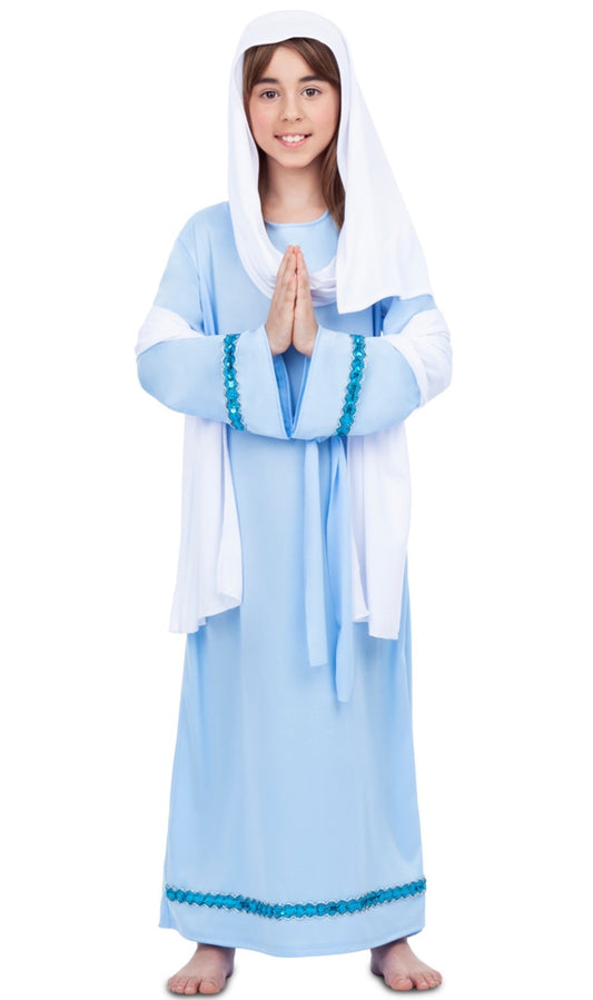 Disfraz de Virgen María Azul para niña I Don Disfraz