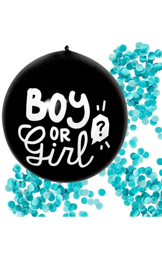 Ballon Confettis Bleus Gender Reveal bébé