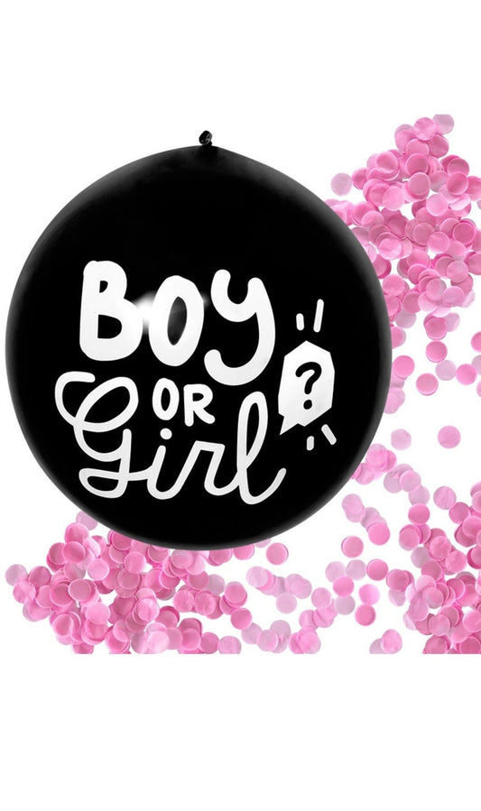 Ballon Confettis Rose pour Gender Reveal bébé