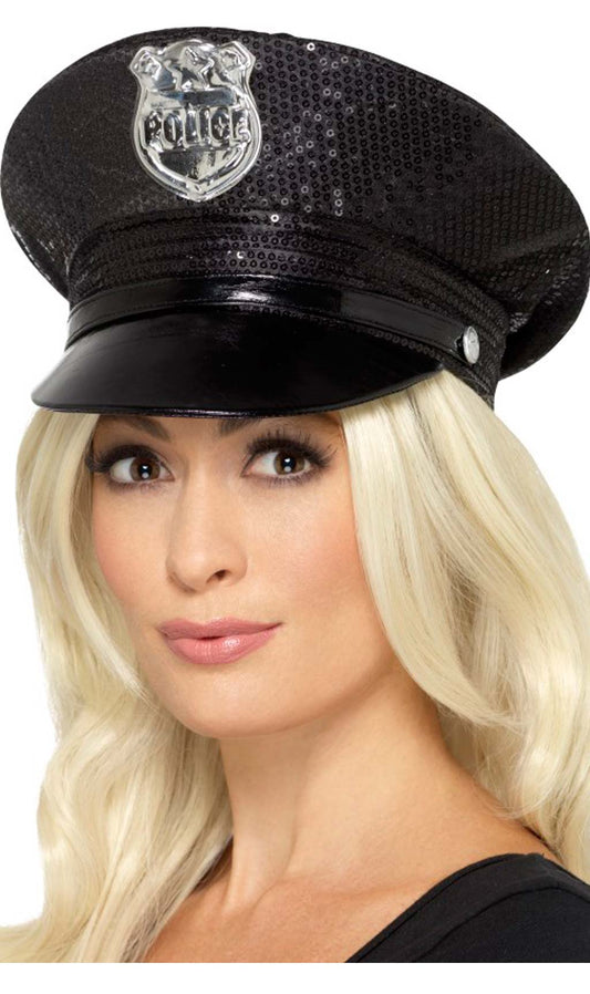 Casquette Policier Paillettes
