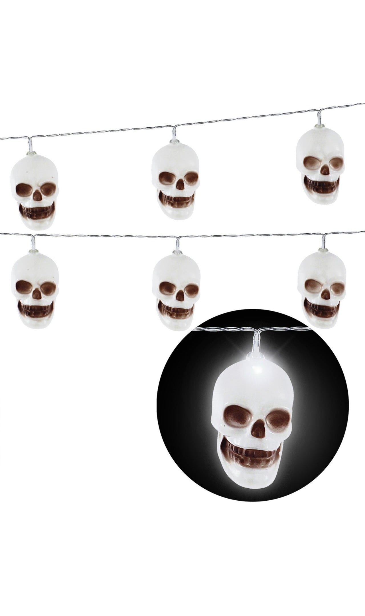 Guirlande de Tête de Mort Lumineuses