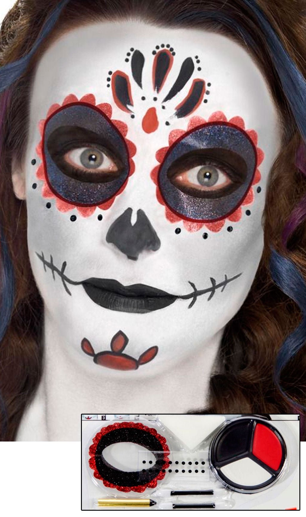 Kit de Maquillage de Dia de Los Muertos Sinistre