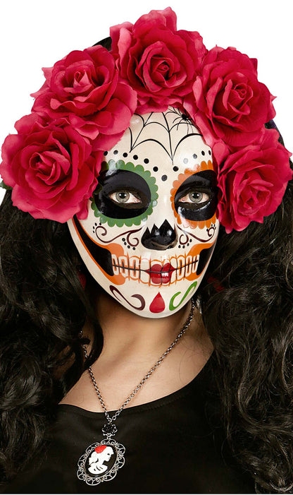 Masque de Dia de Los Muertos à Fleuri