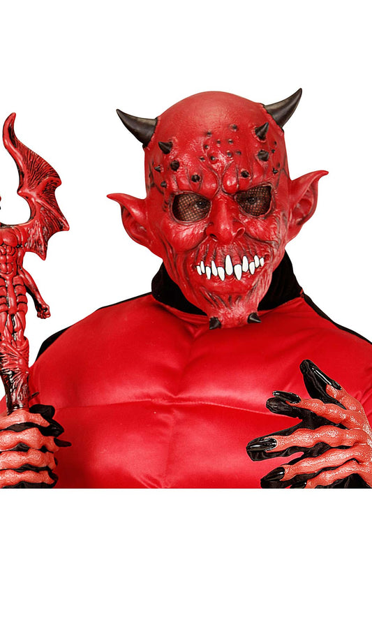 Masque en Latex de Diable avec Cornes