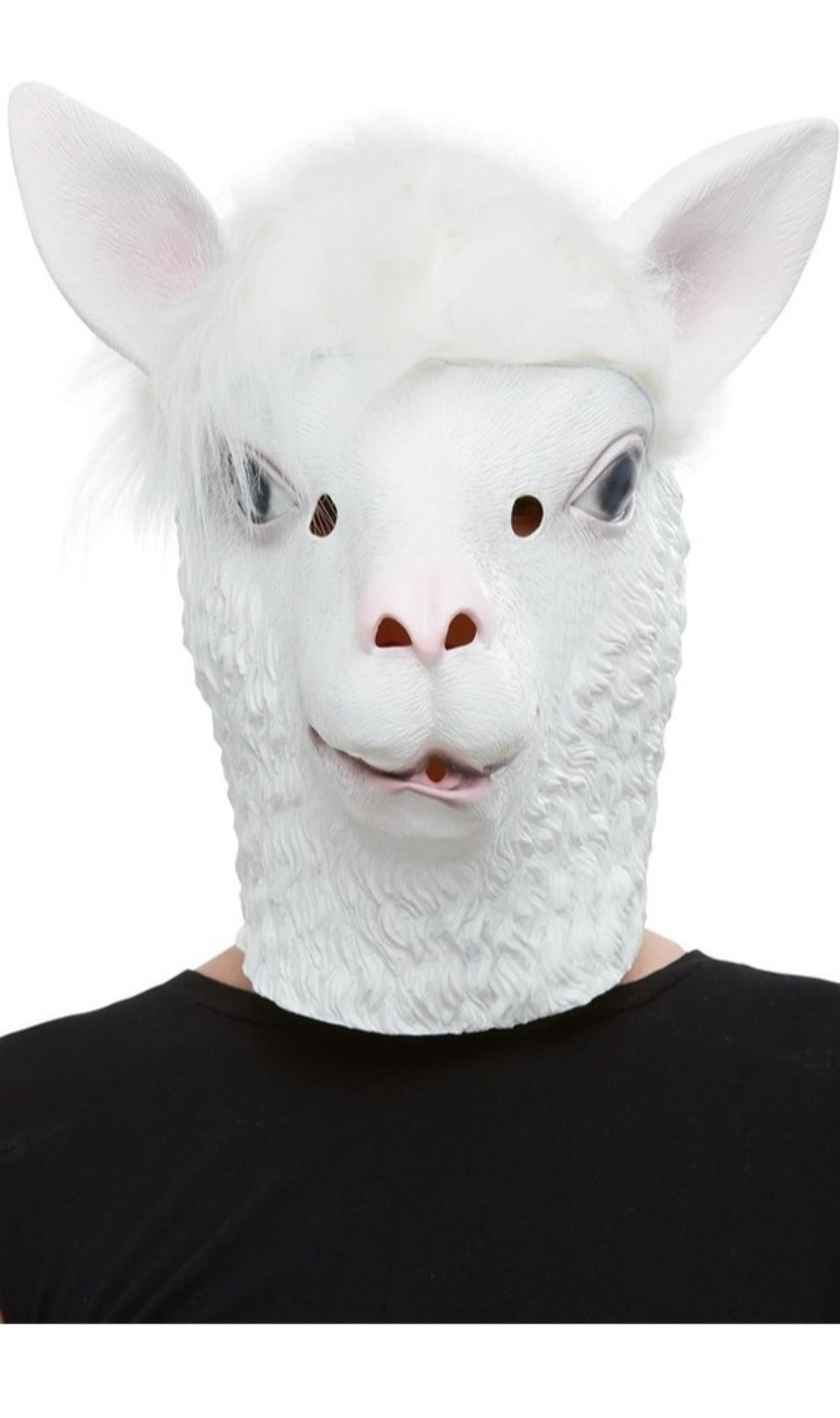 Masque en Latex de Lama Blanc