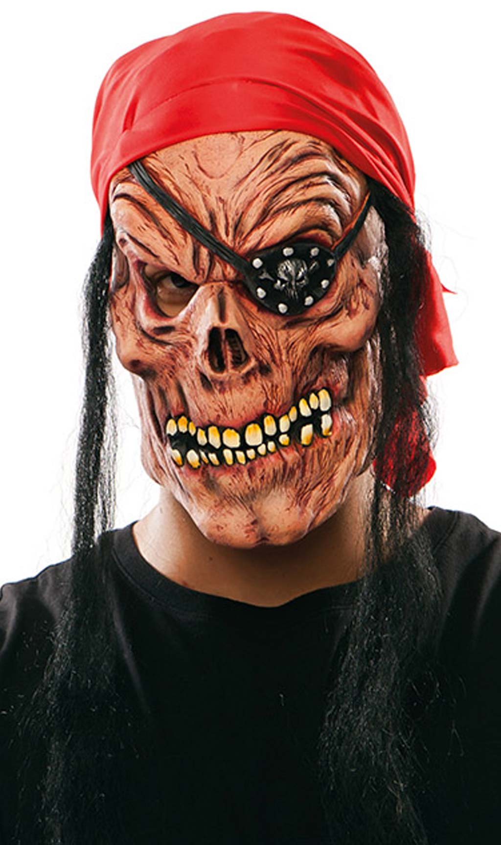 Masque en latex de Zombie Pirate avec Cache-Oeil