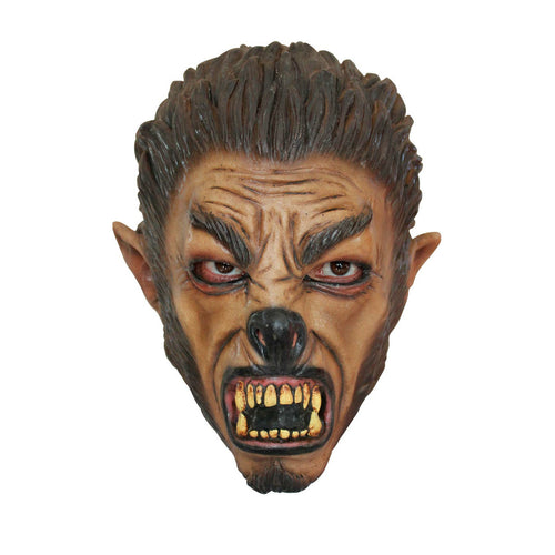 Smiffys Masque Loup-Garou Marron Demi-Visage En Latex - Accessoire Halloween Et Carnaval